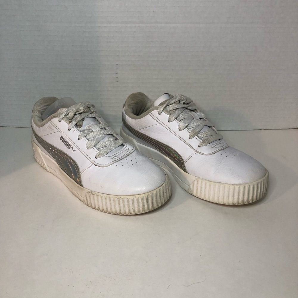 Puma White and Silver Sneakers - Picture 3 of 16